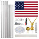Yescom Bravery Flag Pole with Light & Regal Eagle 13Gauge(20ft,25ft,30ft Options)