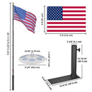 Yescom EZ GO Telescopic Flagpole with Light & Tire Mount