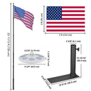 Yescom Aluminum Telescoping Flagpole with Stand & Light