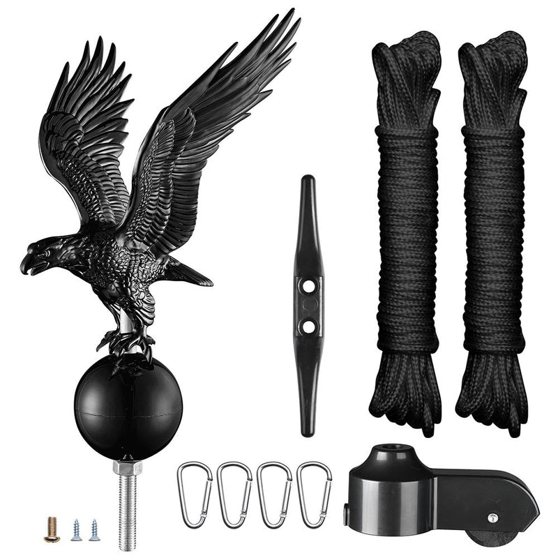 Yescom Flagpole Truck Top Pulley Cleat Ropes Kit