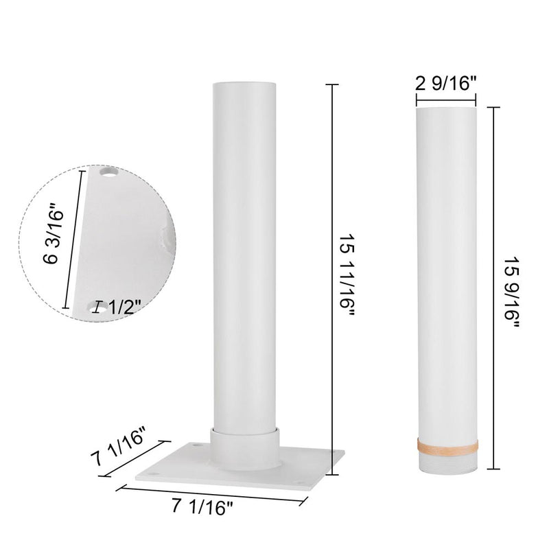 Yescom Telescopic FlagPole Deck Mount 16" x 2 3/8"