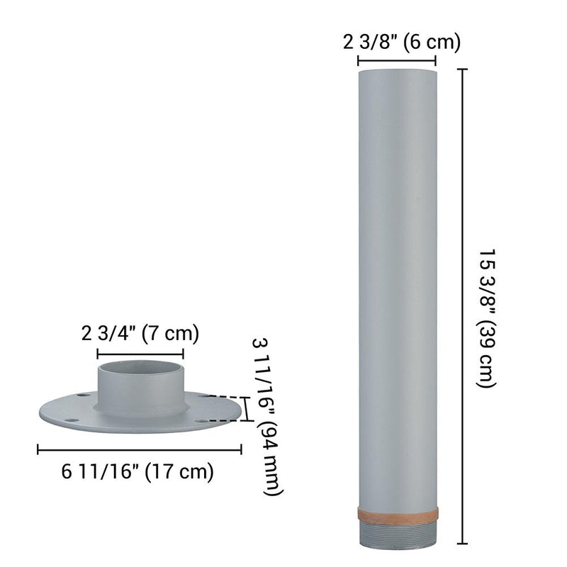 Yescom Telescopic FlagPole Deck Mount 16" x 2 3/8"