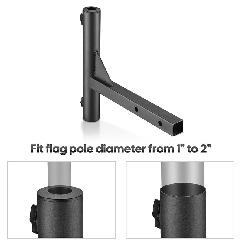 Yescom Hitch Mount Flag Pole Holder for 2" Receiver(1"-2" Poles)