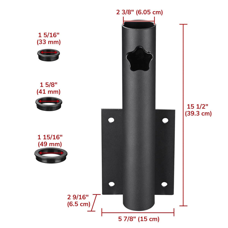 Yescom Vertical Flagpole Dock Mount Holder D1" to 2 3/8"