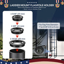 Yescom RV Ladder Mounted Flagpole Holder for 1" to 2 3/8" Pole