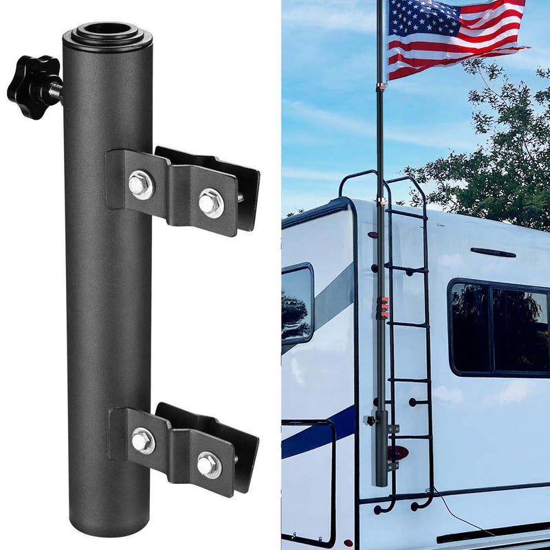Yescom RV Ladder Mounted Flagpole Holder for 1" to 2 3/8" Pole