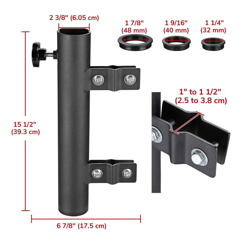 Yescom RV Ladder Mounted Flagpole Holder for 1" to 2 3/8" Pole