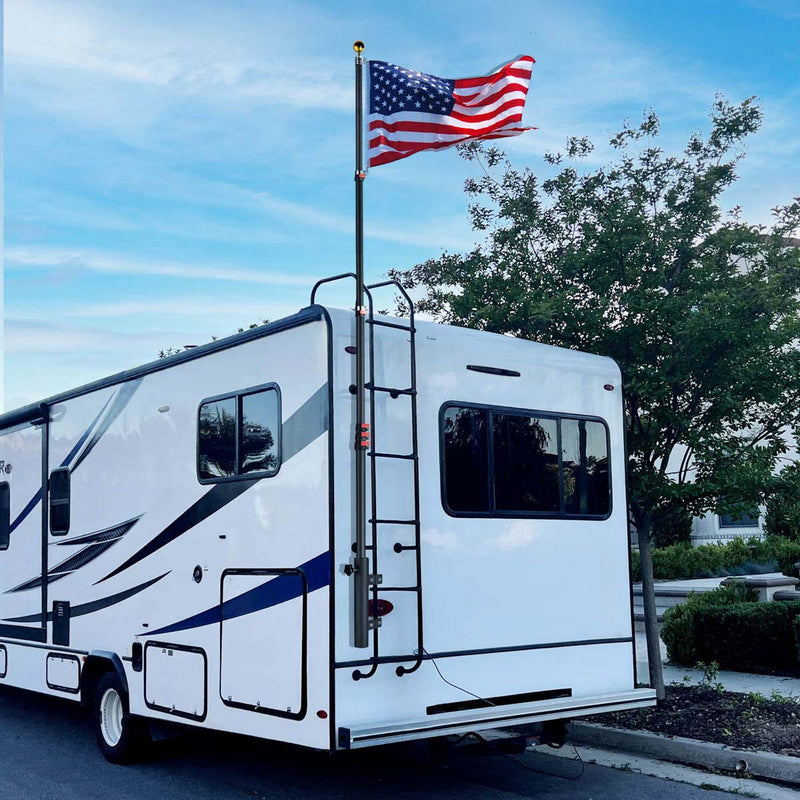 Yescom RV Ladder Mounted Flagpole Holder for 1" to 2 3/8" Pole