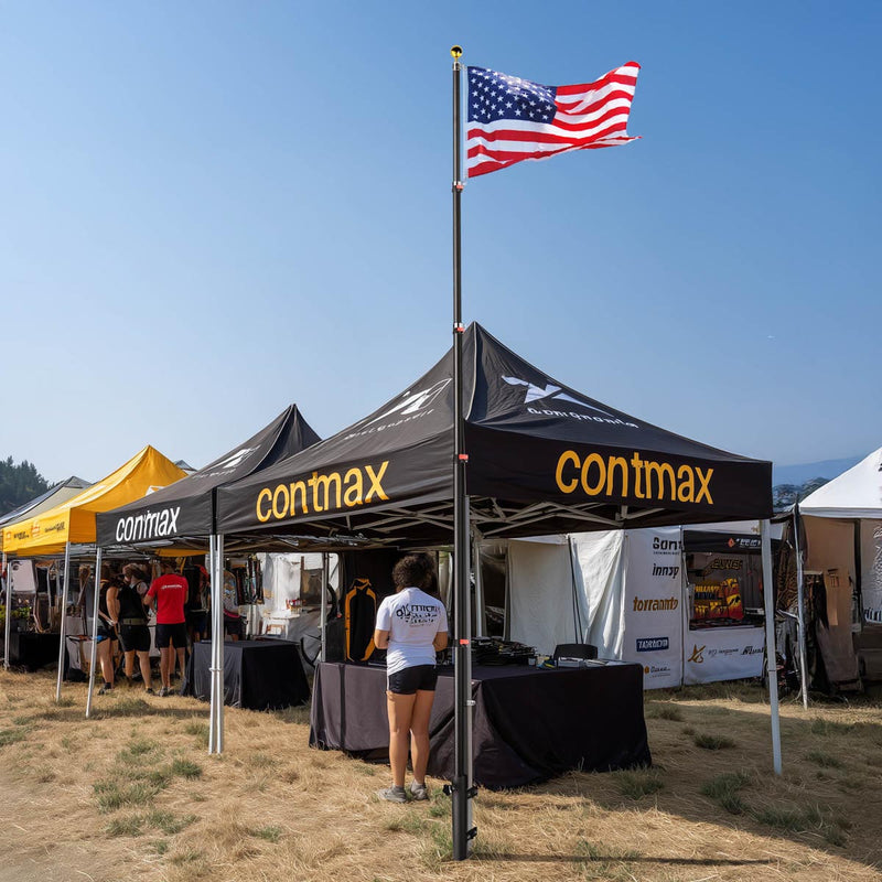 Yescom RV Ladder Mounted Flagpole Holder for 1" to 2 3/8" Pole