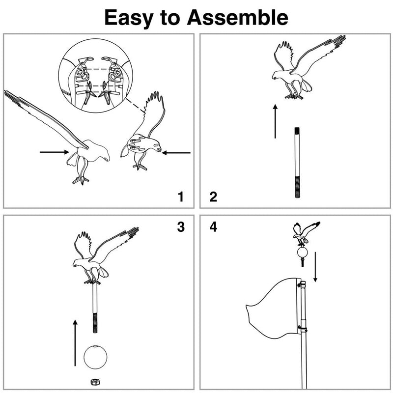 Yescom Regal Eagle Flag Pole Topper and Ball