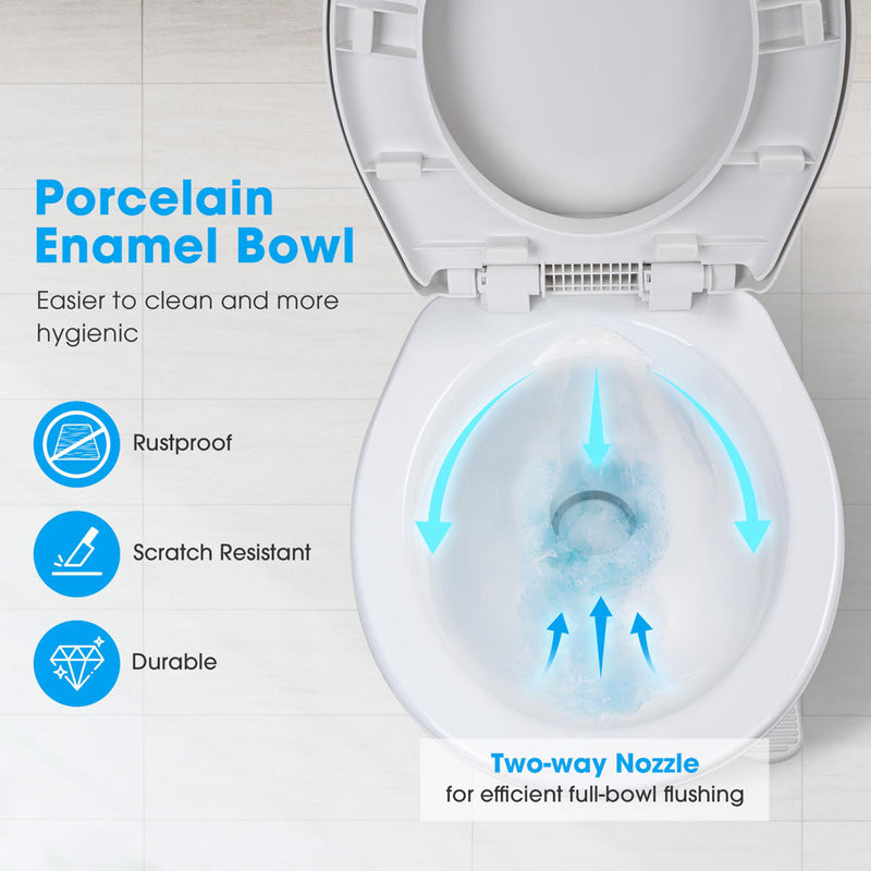 Yescom 20" RV Toilet with Elongated Bowl No Splash-Back