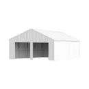 [22X23FT] Alora Heavy-Duty Double Garage Steel Barn Storage Shed (SAK94567)