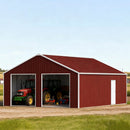 [22X23FT] Alora Heavy-Duty Red-Brown Double Garage Steel Barn Storage Shed (SAK83456)
