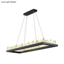 GobekUsa 23.5"/31.5" Simple Black Crystal Icicle LED Hanging Lamp, Warm/White Light