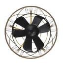 23" Modern Satin Nickel DC Motor Downrod Mount Reversible Fandelier Ceiling Fan with Lighting and Remote Control