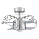 23" Modern Satin Nickel DC Motor Downrod Mount Reversible Fandelier Ceiling Fan with Lighting and Remote Control