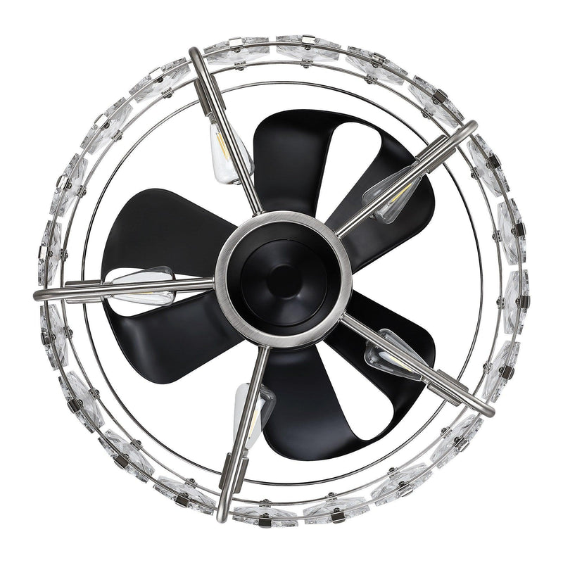 23" Modern DC Motor Downrod Mount Reversible Fandelier Ceiling Fan with Lighting and Remote Control