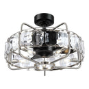 23" Modern DC Motor Downrod Mount Reversible Fandelier Ceiling Fan with Lighting and Remote Control