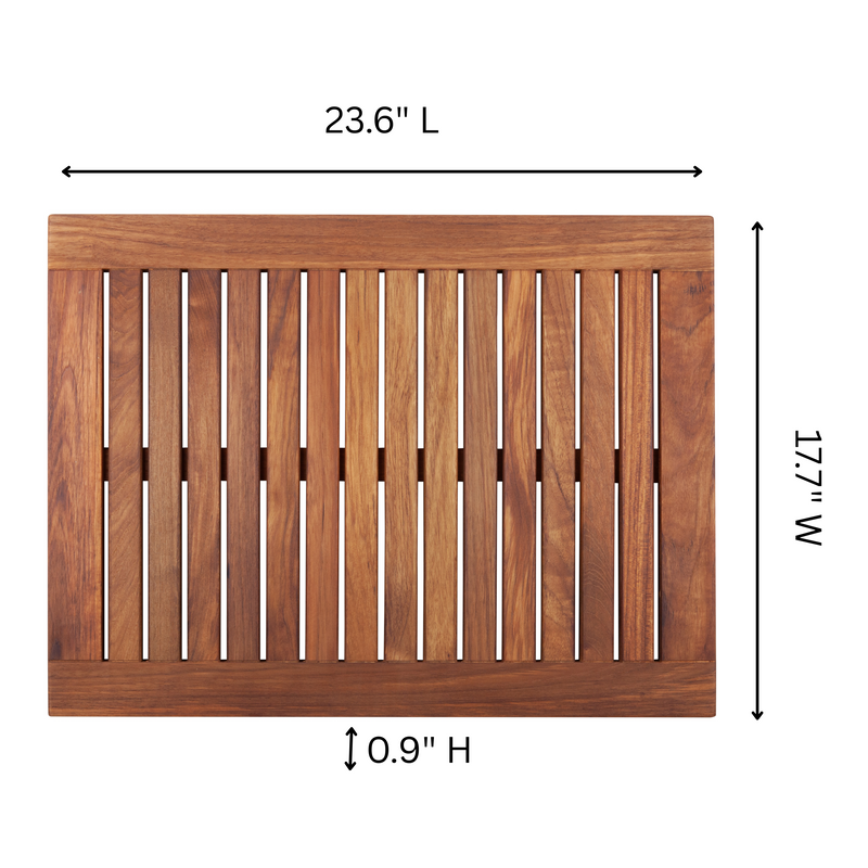 Juno Oiled Teak Shower and Bath Mat with Frame 23.6″ x 17.7″, photo 3 of 10