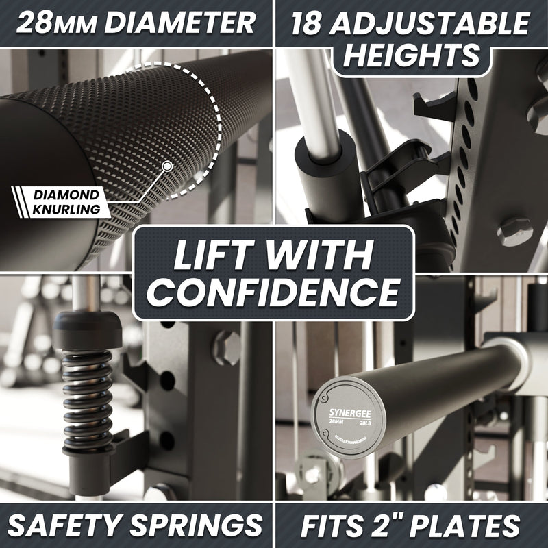 Synergee 2300 Series Power Cage with Plate Loaded Cable Cross Overs and Smith Machine