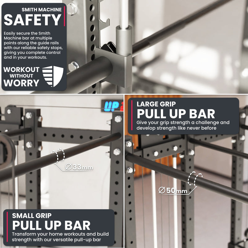 Synergee 2300 Series Power Cage with Plate Loaded Cable Cross Overs and Smith Machine
