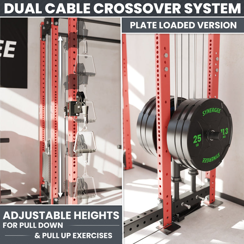 Synergee 2300 Series Power Cage with Plate Loaded Cable Cross Overs and Smith Machine