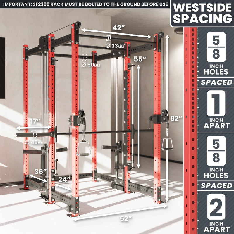 Synergee 2300 Series Power Cage with Plate Loaded Cable Cross Overs and Smith Machine