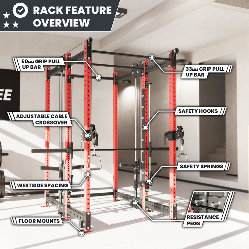 Synergee 2300 Series Power Cage with Plate Loaded Cable Cross Overs and Smith Machine