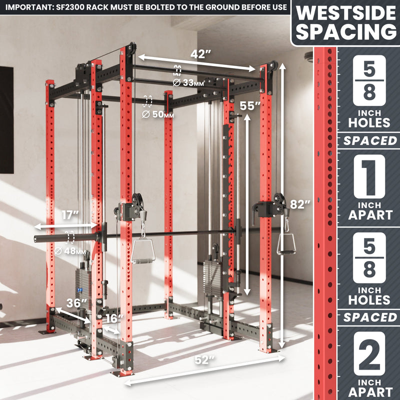 Synergee 2300 Series Power Cage with Synchronized Loaded Cable Cross Overs and Smith Machine
