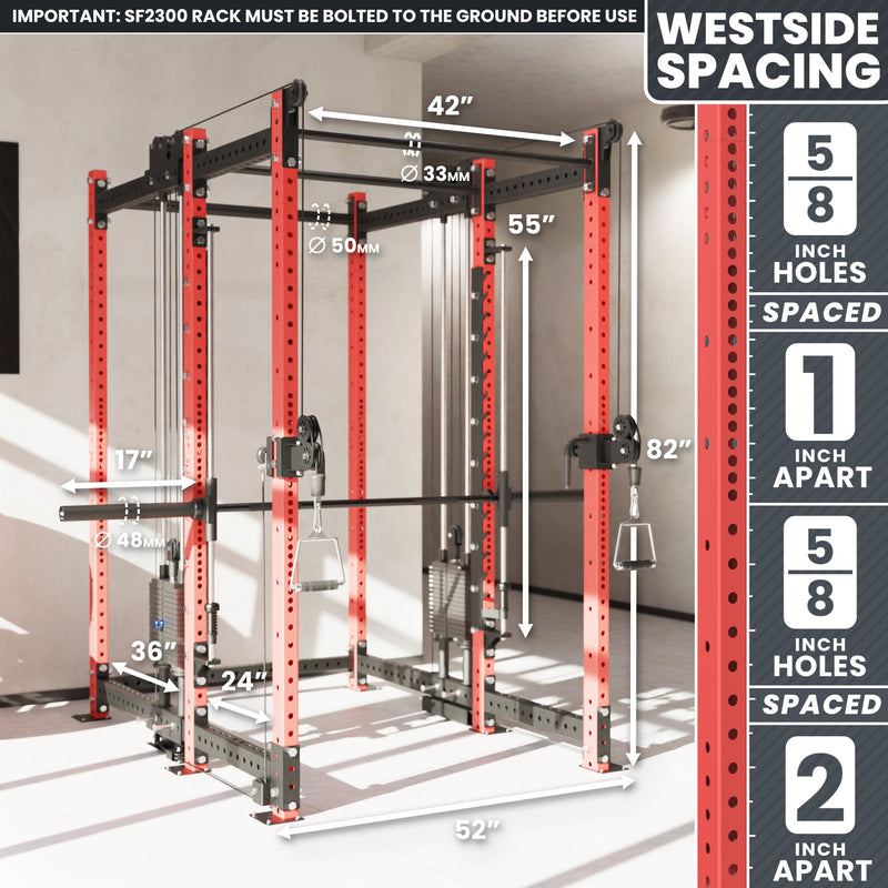 Synergee 2300 Series Power Cage with Synchronized Loaded Cable Cross Overs and Smith Machine