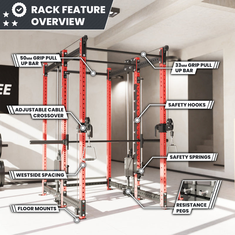 Synergee 2300 Series Power Cage with Synchronized Loaded Cable Cross Overs and Smith Machine