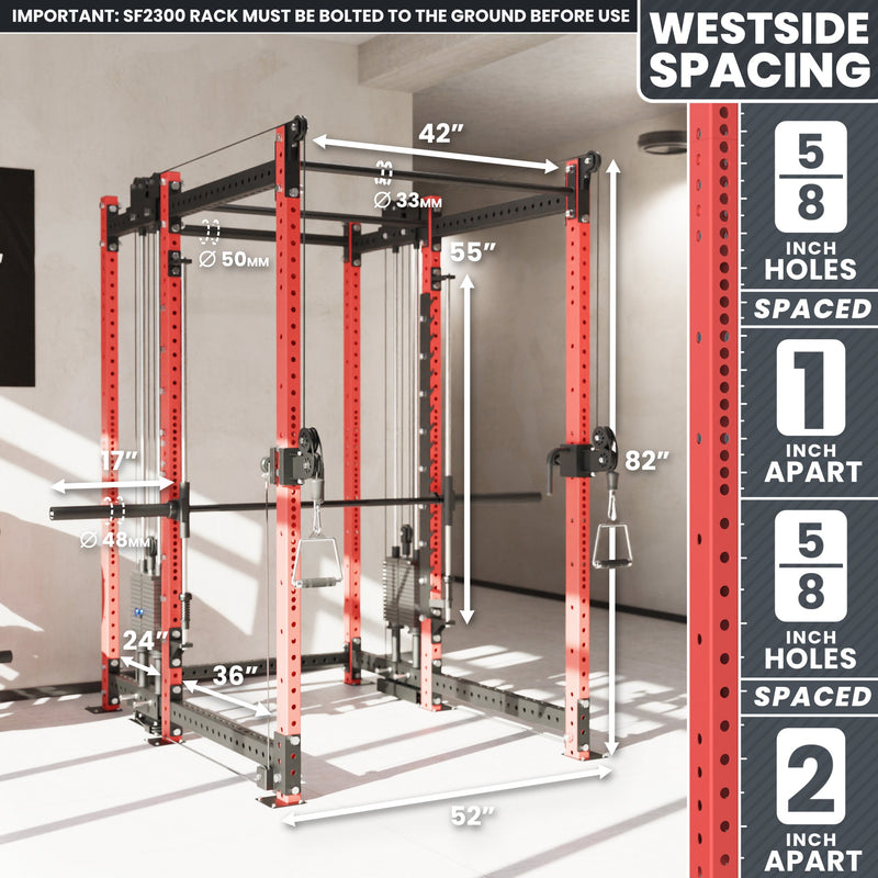 Synergee 2300 Series Power Cage with Synchronized Loaded Cable Cross Overs and Smith Machine