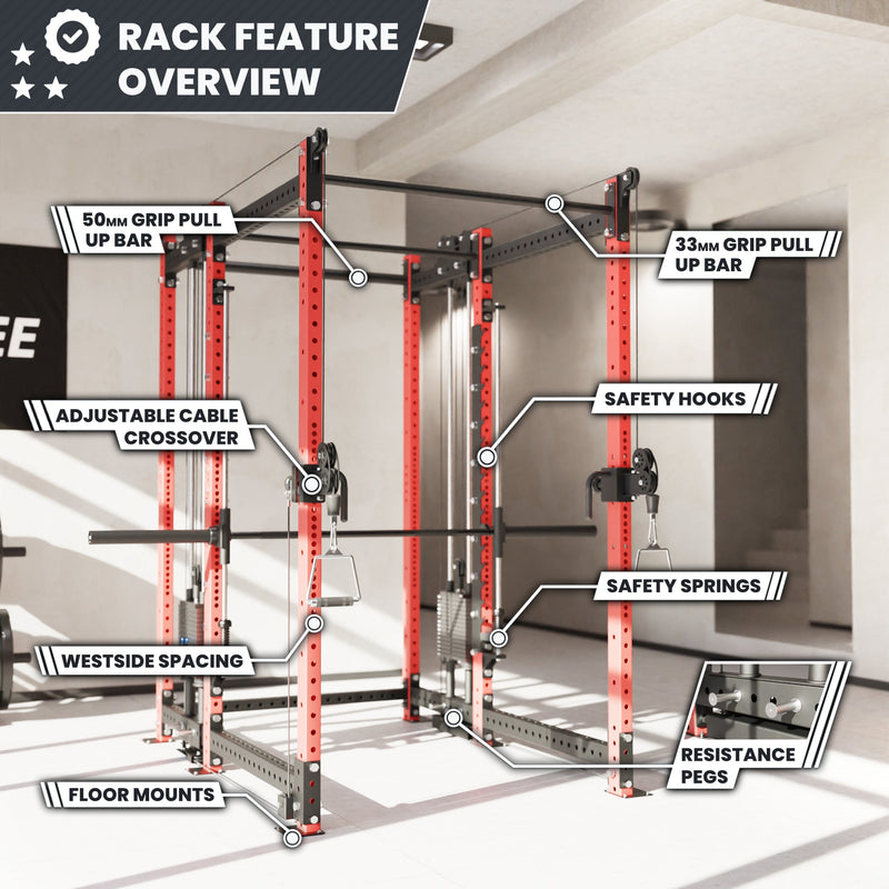 Synergee 2300 Series Power Cage with Synchronized Loaded Cable Cross Overs and Smith Machine