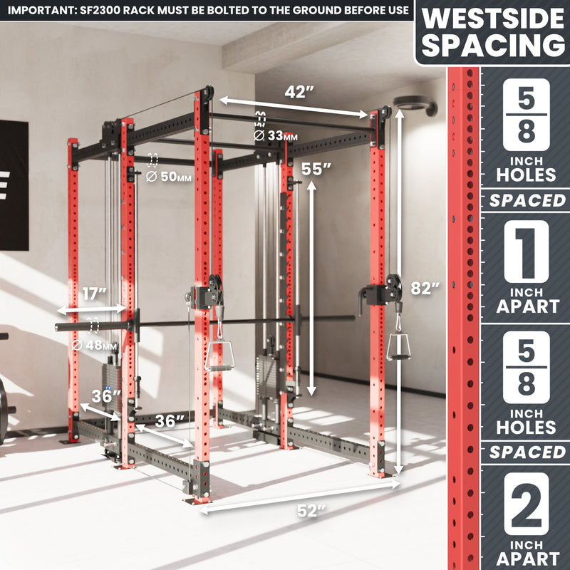 Synergee 2300 Series Power Cage with Synchronized Loaded Cable Cross Overs and Smith Machine