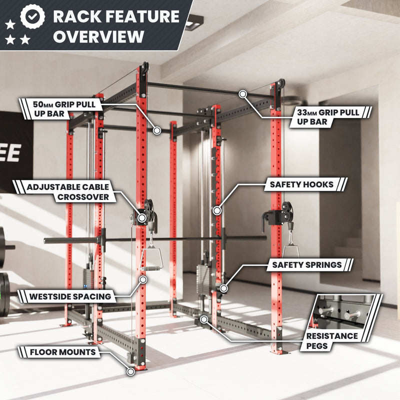 Synergee 2300 Series Power Cage with Synchronized Loaded Cable Cross Overs and Smith Machine