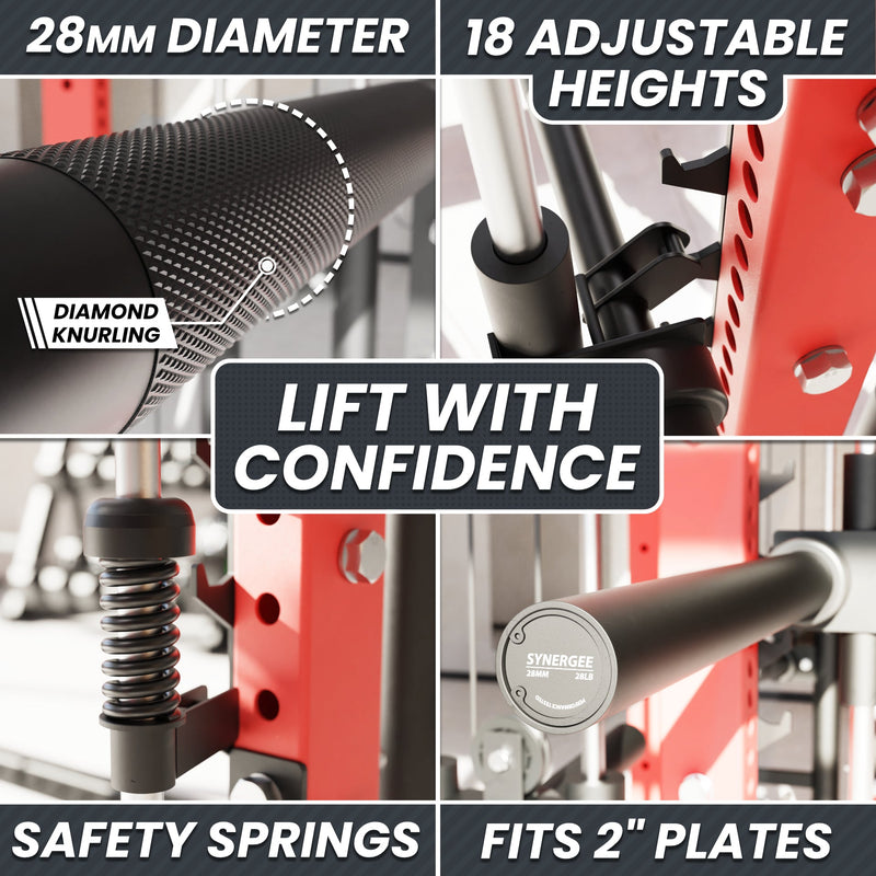 Synergee 2300 Series Power Cage with Synchronized Loaded Cable Cross Overs and Smith Machine
