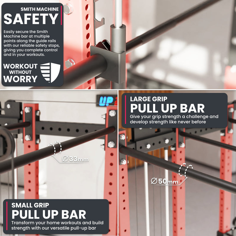 Synergee 2300 Series Power Cage with Plate Loaded Cable Cross Overs and Smith Machine