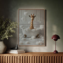 Giraffe in a Bathtub of Bubbles