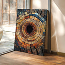 Petrified Wood Spiral – Rustic Earth-Toned Abstract Wall Art