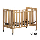 3-In-1 Convertible Crib In Natural, Made Of Sustainable Pinewood, Non-Toxic Finish, Comes With Locking Wheels, Wooden Nursery Furniture