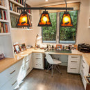 GobekUsa Rustic Trapezoid Metal Pendant Light - 3 Lights - Ideal for Dining Room & Island Lighting