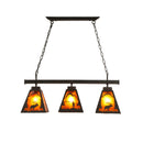 GobekUsa Rustic Trapezoid Metal Pendant Light - 3 Lights - Ideal for Dining Room & Island Lighting