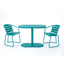 3 Piece Elegant Outdoor Bistro Set With 2 Chairs And Oval Table