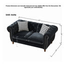 Chesterfield Upholstery Fabric Loveseat With Roll Armrest And Nailhead by HouseOfZazla