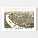 Vintage Map of Homestead, Pennsylvania 1902