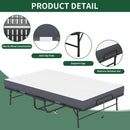 Twin Wide Folding Bed For Tall People, Extra Long & Wide Rollaway With Memory Foam, Heavy-Duty Capacity Guest, Spacious Portable Cot - Black