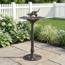 Lancaster Outdoor Aluminum and Iron Top Bird Bath with Iron Base, Bronze by HouseOfZazla