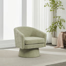 Swivel Barrel Chair With Cushioning For Living Room & Office, 360° Rotating - Green by HouseOfZazla