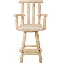 Rustic Bar Stool, Fir Wood Construction, Wide Armrest by HouseOfZazla