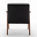 Mid Century Modern Accent Chair With Solid Wood Frame And Extra Thick Backrest by HouseOfZazla